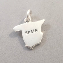 Load image into Gallery viewer, SPAIN MAP .925 Sterling Silver Charm Pendant Europe Barcelona Madrid Granada Seville Country Souvenir ct18-sp