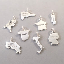 Load image into Gallery viewer, AFRICA MAP .925 Sterling Silver Charm Pendant Tunisia Algeria Mozambique Zimbabwe Souvenir  ct17-AF