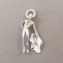 Load image into Gallery viewer, BULLFIGHTER .925 Sterling Silver 3-D Charm Pendant Spain Spanish Seville Matador Bull Fight Souvenir TP08
