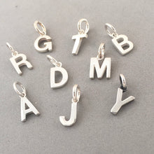 Load image into Gallery viewer, ALPHABET TINY .925 Sterling Silver Charm Pendant Letter Initial High Polished Tiny Little LT-S