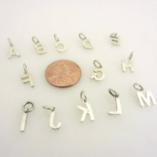 Load image into Gallery viewer, ALPHABET TINY .925 Sterling Silver Charm Pendant Letter Initial High Polished Tiny Little LT-S