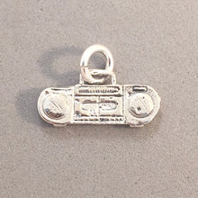 Load image into Gallery viewer, BOOMBOX .925 Sterling Silver Charm Pendant 2 Sided Retro Stereo Boom Box Music Deck Player Cassette HB03
