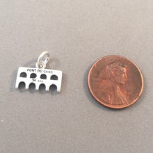 Load image into Gallery viewer, PONT DU GARD .925 Sterling Silver Charm Pendant Aqueduct Bridge Vers-Pont-du-Gard France Travel Souvenir tf34