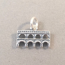 Load image into Gallery viewer, PONT DU GARD .925 Sterling Silver Charm Pendant Aqueduct Bridge Vers-Pont-du-Gard France Travel Souvenir tf34