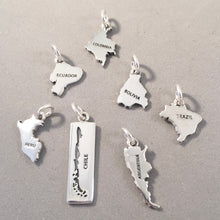 Load image into Gallery viewer, AFRICA MAP .925 Sterling Silver Charm Pendant Tunisia Algeria Mozambique Zimbabwe Souvenir  ct17-AF