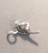 Load image into Gallery viewer, ALPINE HAT .925 Sterling Silver 3-D Charm Pendant Tyrollean Austria Swiss German Oktoberfest Alps Feather ts26