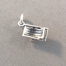Load image into Gallery viewer, BEACH CHAIR Small .925 Sterling Silver 3-D Charm Pendant Lounge Vacation FL CA HI Deck Patio NT21