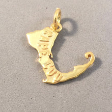 Load image into Gallery viewer, CAPE COD Map Gold Plated .925 Sterling Silver Charm Pendant Massachusetts  Tourist Travel tu06g