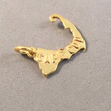 Load image into Gallery viewer, CAPE COD Map Gold Plated .925 Sterling Silver Charm Pendant Massachusetts  Tourist Travel tu06g