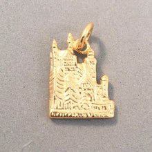Load image into Gallery viewer, NEUSCHWANSTEIN CASTLE Gold Plated .925 Sterling Silver 3-D Charm Pendant Europe Fussen Germany Fairytale Bavaria Munich tg09g