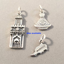Load image into Gallery viewer, TAJINE .925 Sterling Silver Charm Pendant Marrakesh Market Casablanca Morocco Tagine Maraq Cooking Pot Travel Souvenir TZ09