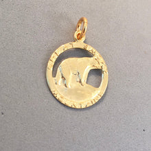 Load image into Gallery viewer, GREAT SMOKY MOUNTAINS Bear Gold Plated Charm .925 Sterling Silver National Park North Carolina Tennessee Mountains Travel Pendant pm33g