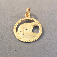 Load image into Gallery viewer, GREAT SMOKY MOUNTAINS Bear Gold Plated Charm .925 Sterling Silver National Park North Carolina Tennessee Mountains Travel Pendant pm33g