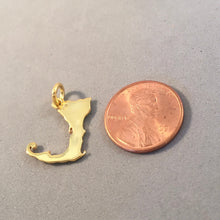 Load image into Gallery viewer, CAPE COD Map Gold Plated .925 Sterling Silver Charm Pendant Massachusetts  Tourist Travel tu06g
