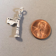 Load image into Gallery viewer, BOURBON STREET .925 Sterling Silver 3-D Charm Pendant New Orleans nola Lamp Post Street French Quarter tu38