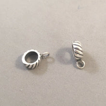 Load image into Gallery viewer, Striped CONVERTER BEAD For Charm Bracelet .925 Sterling Silver Works for Pandora, European and many Bangle style bracelets fd07