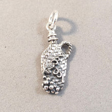 Load image into Gallery viewer, CHIANTI BOTTLE .925 Sterling Silver Charm Pendant Red Wine Tuscany Italy Travel Drink Kitchen KT53
