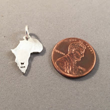 Load image into Gallery viewer, AFRICA MAP .925 Sterling Silver Charm Pendant Tunisia Algeria Mozambique Zimbabwe Souvenir  ct17-AF