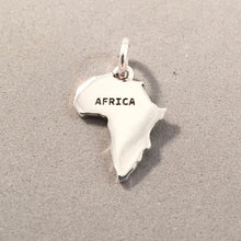 Load image into Gallery viewer, AFRICA MAP .925 Sterling Silver Charm Pendant Tunisia Algeria Mozambique Zimbabwe Souvenir  ct17-AF