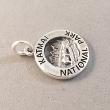 Load image into Gallery viewer, KATMAI National Park .925 Sterling Silver Charm Pendant Grizzly Bear Alaska Souvenir np27