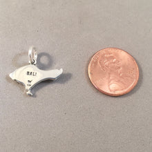 Load image into Gallery viewer, BALI MAP .925 Sterling Silver Charm Pendant Country Topographical Denpasar Mount Agung Volcano Souvenir ta38