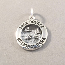 Load image into Gallery viewer, ISLE ROYALE National Park .925 Sterling Silver Charm Pendant Michigan Lake Superior Moose Islands Souvenir np16