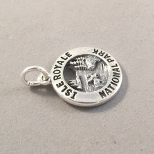 Load image into Gallery viewer, ISLE ROYALE National Park .925 Sterling Silver Charm Pendant Michigan Lake Superior Moose Islands Souvenir np16