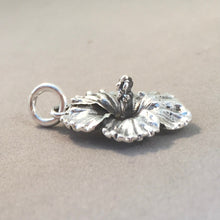Load image into Gallery viewer, HIBISCUS FLOWER .925 Sterling Silver 3-D Charm Pendant Hawaii Tropical Garden New ga24