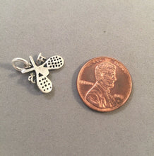 Load image into Gallery viewer, Sale! TENNIS RACKETS & BALL .925 Sterling Silver Charm Pendant Sports SL30A