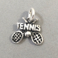 Load image into Gallery viewer, Sale! TENNIS RACKETS & BALL .925 Sterling Silver Charm Pendant Sports SL30A