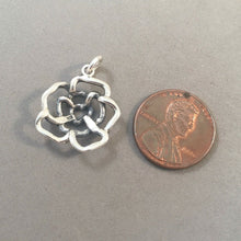 Load image into Gallery viewer, Sale! ROSE Large OPEN BLOOM .925 Sterling Silver 3-D Charm Pendant Flower Garden Nature Floral Spring Festival Portland City SL70C