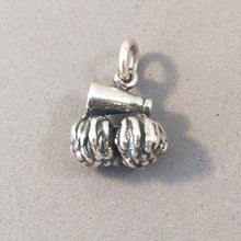 Load image into Gallery viewer, Sale! POM POM'S & MEGAPHONE .925 Sterling Silver 3-D Charm Pendant Sports Cheer Cheerleader Squad SL81F