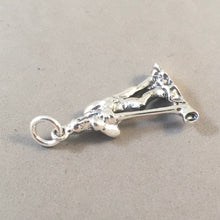 Load image into Gallery viewer, ALPHORN PLAYER .925 Sterling Silver 3-D Charm Pendant Swiss Alps Switzerland Bavaria Germany Alpine Horn Souvenir Europe ts18