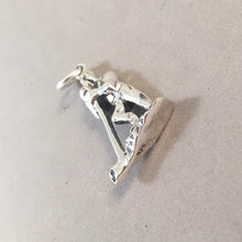 Load image into Gallery viewer, ALPHORN PLAYER .925 Sterling Silver 3-D Charm Pendant Swiss Alps Switzerland Bavaria Germany Alpine Horn Souvenir Europe ts18