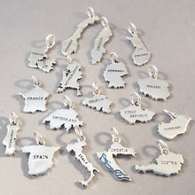 Load image into Gallery viewer, ROMANIA MAP .925 Sterling Silver Charm Pendant Country Europe Bucharest Brasov Bran Souvenir ct18-RM