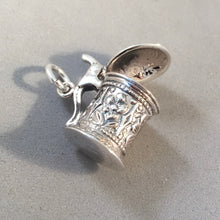 Load image into Gallery viewer, BEER STEIN Opening Lid  .925 Sterling Silver 3-D Charm Pendant Germany Bavaria Oktoberfest tg10