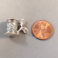 Load image into Gallery viewer, BEER STEIN Opening Lid  .925 Sterling Silver 3-D Charm Pendant Germany Bavaria Oktoberfest tg10