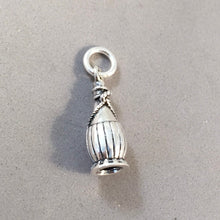 Load image into Gallery viewer, CHIANTI BOTTLE 3-D .925 Sterling Silver Charm Pendant Red Wine Tuscany Italy Travel Drink Kitchen kt39