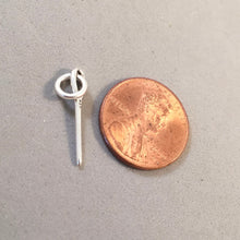 Load image into Gallery viewer, SEWING NEEDLE .925 Sterling Silver 3-D Charm Pendant Knitting Crochet hb05