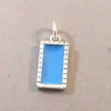 Load image into Gallery viewer, SWIMMING POOL .925 Sterling Silver 3-D Charm Pendant Enamel Lap Olympic Swim Team Rectangle Vacation Resort HM03