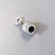 Load image into Gallery viewer, CHIANTI BOTTLE 3-D .925 Sterling Silver Charm Pendant Red Wine Tuscany Italy Travel Drink Kitchen kt39