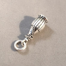 Load image into Gallery viewer, CHIANTI BOTTLE 3-D .925 Sterling Silver Charm Pendant Red Wine Tuscany Italy Travel Drink Kitchen kt39