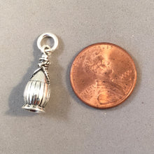 Load image into Gallery viewer, CHIANTI BOTTLE 3-D .925 Sterling Silver Charm Pendant Red Wine Tuscany Italy Travel Drink Kitchen kt39