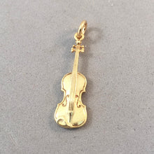 Load image into Gallery viewer, IRISH FIDDLE Gold Plated .925 Sterling Silver 3-D Charm Pendant Celtic Symbol Violin Music String Instrument Symphony Orchestra TB64G