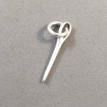 Load image into Gallery viewer, SEWING NEEDLE .925 Sterling Silver 3-D Charm Pendant Knitting Crochet hb05