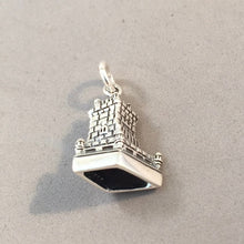 Load image into Gallery viewer, BELEM TOWER 3-D .925 Sterling Silver Charm Pendant Lisbon Portugal Torre Saint Vincent Tourist Travel Souvenir Places tp20