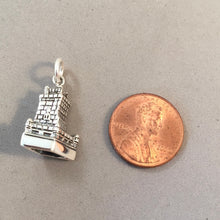 Load image into Gallery viewer, BELEM TOWER 3-D .925 Sterling Silver Charm Pendant Lisbon Portugal Torre Saint Vincent Tourist Travel Souvenir Places tp20