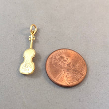 Load image into Gallery viewer, IRISH FIDDLE Gold Plated .925 Sterling Silver 3-D Charm Pendant Celtic Symbol Violin Music String Instrument Symphony Orchestra TB64G