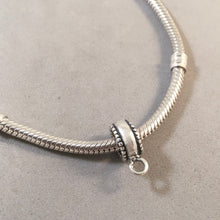 Load image into Gallery viewer, Detailed Edge CONVERTER BEAD For Charm Bracelet .925 Sterling Silver Works for Pandora, European and many Bangle style bracelets FD05