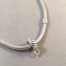 Load image into Gallery viewer, Striped CONVERTER BEAD For Charm Bracelet .925 Sterling Silver Works for Pandora, European and many Bangle style bracelets fd07